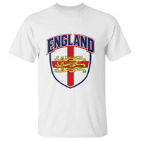 England Flag Lion Crest St George Cross Shield Crest T Shirt Vintage Patriotic English Sport Fan Graphic