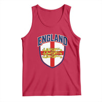 England Flag Lion Crest St George Cross Shield Crest Tank Top Vintage Patriotic English Sport Fan Graphic