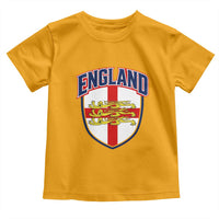 England Flag Lion Crest St George Cross Shield Crest Toddler T Shirt Vintage Patriotic English Sport Fan Graphic