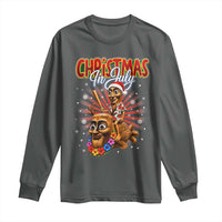Christmas In July Tung Tung Tung TTT Sahur Cursed Meme Long Sleeve Shirt Funny Ironic Tropical Summer Hawaiian Holiday Surreal