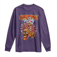 Christmas In July Tung Tung Tung TTT Sahur Cursed Meme Long Sleeve Shirt Funny Ironic Tropical Summer Hawaiian Holiday Surreal