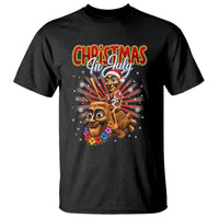 Christmas In July Tung Tung Tung TTT Sahur Cursed Meme T Shirt Funny Ironic Tropical Summer Hawaiian Holiday Surreal