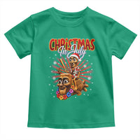 Christmas In July Tung Tung Tung TTT Sahur Cursed Meme Toddler T Shirt Funny Ironic Tropical Summer Hawaiian Holiday Surreal