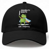 Funny Frog Disability Pride Flag Warrior Baseball Cap Disability Rights Or I Fights
