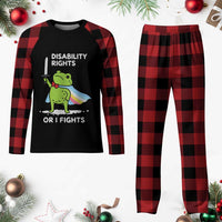 Funny Frog Disability Pride Flag Warrior Plaid Pajama Set Disability Rights Or I Fights