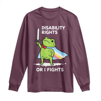 Funny Frog Disability Pride Flag Warrior Long Sleeve Shirt Disability Rights Or I Fights