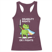 Funny Frog Disability Pride Flag Warrior Racerback Tank Top Disability Rights Or I Fights