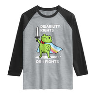Funny Frog Disability Pride Flag Warrior Raglan Shirt Disability Rights Or I Fights