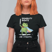 Funny Frog Disability Pride Flag Warrior T Shirt For Women Disability Rights Or I Fights