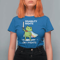 Funny Frog Disability Pride Flag Warrior T Shirt For Women Disability Rights Or I Fights