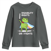 Funny Frog Disability Pride Flag Warrior Youth Sweatshirt Disability Rights Or I Fights