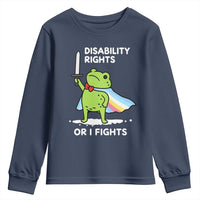 Funny Frog Disability Pride Flag Warrior Youth Sweatshirt Disability Rights Or I Fights