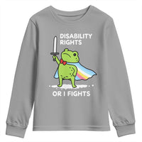 Funny Frog Disability Pride Flag Warrior Youth Sweatshirt Disability Rights Or I Fights
