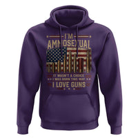 Funny Patriotic Second Amendment Humor American Flag Hoodie Im Ammosexual I Love Guns Owners Veterans