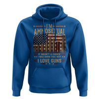 Funny Patriotic Second Amendment Humor American Flag Hoodie Im Ammosexual I Love Guns Owners Veterans