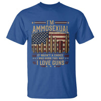 Funny Patriotic Second Amendment Humor American Flag T Shirt Im Ammosexual I Love Guns Owners Veterans
