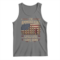 Funny Patriotic Second Amendment Humor American Flag Tank Top Im Ammosexual I Love Guns Owners Veterans