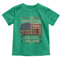 Funny Patriotic Second Amendment Humor American Flag Toddler T Shirt Im Ammosexual I Love Guns Owners Veterans