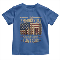 Funny Patriotic Second Amendment Humor American Flag Toddler T Shirt Im Ammosexual I Love Guns Owners Veterans