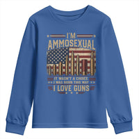Funny Patriotic Second Amendment Humor American Flag Youth Sweatshirt Im Ammosexual I Love Guns Owners Veterans