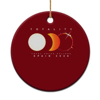 Spain Total Solar Eclipse 2026 Totality Ceramic Ornament Espana Travel Souvenir Astronomy Geek Gift