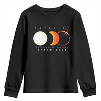 Spain Total Solar Eclipse 2026 Totality Youth Sweatshirt Espana Travel Souvenir Astronomy Geek Gift