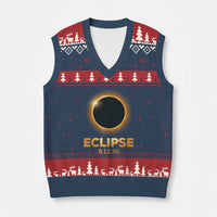 2026 Total Solar Eclipse V-Neck Knit Sweater Vest August 12 Totality Astronomy Souvenir