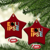 2026 Total Solar Eclipse Retro Typography Ceramic Ornament August 12 Totality Astronomy Gift