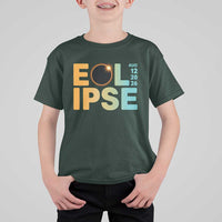 2026 Total Solar Eclipse Retro Typography T Shirt For Kid August 12 Totality Astronomy Gift