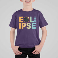 2026 Total Solar Eclipse Retro Typography T Shirt For Kid August 12 Totality Astronomy Gift