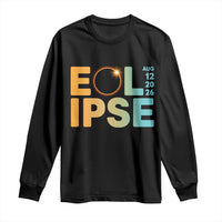 2026 Total Solar Eclipse Retro Typography Long Sleeve Shirt August 12 Totality Astronomy Gift