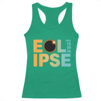 2026 Total Solar Eclipse Retro Typography Racerback Tank Top August 12 Totality Astronomy Gift