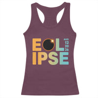 2026 Total Solar Eclipse Retro Typography Racerback Tank Top August 12 Totality Astronomy Gift