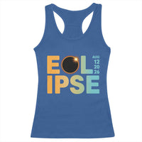 2026 Total Solar Eclipse Retro Typography Racerback Tank Top August 12 Totality Astronomy Gift