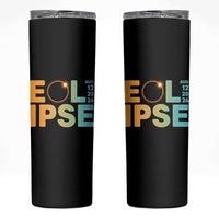 2026 Total Solar Eclipse Retro Typography Skinny Tumbler August 12 Totality Astronomy Gift