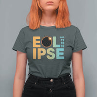 2026 Total Solar Eclipse Retro Typography T Shirt For Women August 12 Totality Astronomy Gift