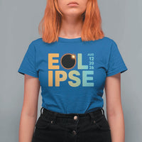 2026 Total Solar Eclipse Retro Typography T Shirt For Women August 12 Totality Astronomy Gift