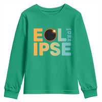 2026 Total Solar Eclipse Retro Typography Youth Sweatshirt August 12 Totality Astronomy Gift