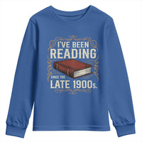 Funny Vintage 80s 90s Book Lover Youth Sweatshirt I've Been Reading Since The Late 1900s Bookworm Humor
