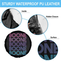 Retro Boone Name Lover Neon Gradient Typography Spare Tire Cover