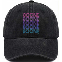 Retro Boone Name Lover Neon Gradient Typography Washed Cotton Baseball Cap
