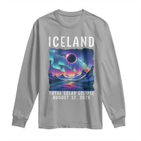 Iceland Total Solar Eclipse 2026 Aurora Long Sleeve Shirt Totality Northern Lights Astronomy Travel Gift