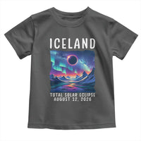Iceland Total Solar Eclipse 2026 Aurora Toddler T Shirt Totality Northern Lights Astronomy Travel Gift