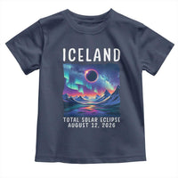 Iceland Total Solar Eclipse 2026 Aurora Toddler T Shirt Totality Northern Lights Astronomy Travel Gift