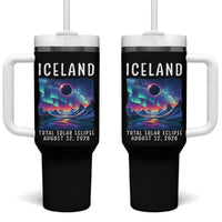 Iceland Total Solar Eclipse 2026 Aurora Tumbler With Handle Totality Northern Lights Astronomy Travel Gift