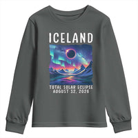 Iceland Total Solar Eclipse 2026 Aurora Youth Sweatshirt Totality Northern Lights Astronomy Travel Gift