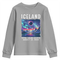Iceland Total Solar Eclipse 2026 Aurora Youth Sweatshirt Totality Northern Lights Astronomy Travel Gift