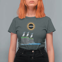 Cute Cartoon Puffins 2026 Total Solar Eclipse T Shirt For Women August 12 Totality Funny Astronomy Gift