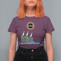 Cute Cartoon Puffins 2026 Total Solar Eclipse T Shirt For Women August 12 Totality Funny Astronomy Gift