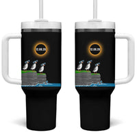 Cute Cartoon Puffins 2026 Total Solar Eclipse Tumbler With Handle August 12 Totality Funny Astronomy Gift